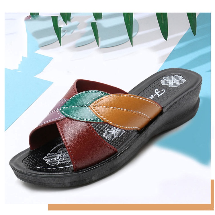 Dép trung niên nữ, dép cho bà, dép cho mẹ, ko thấm nước, đi mưa, giặt thoải mái, siêu mềm êm chân