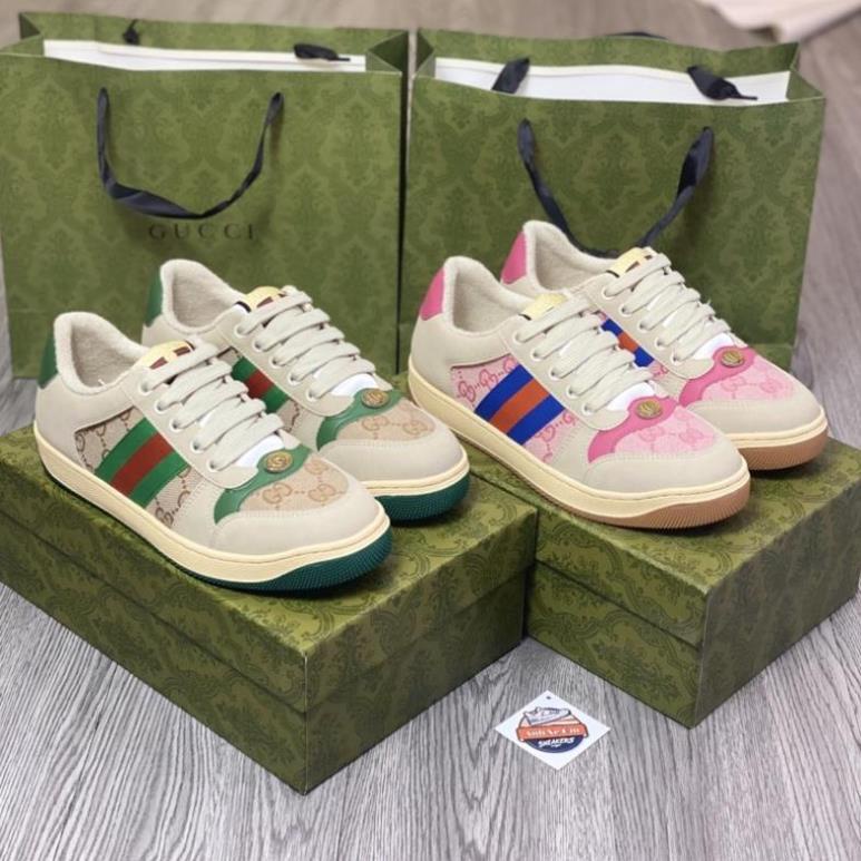 Giày thể thao Gucci Sơn Tùng Hải Tú Xanh Hồng Tím, Giầy sneaker gc 3 vạch hàng S.c lót lông đủ size Nam Nữ FullBoxBill