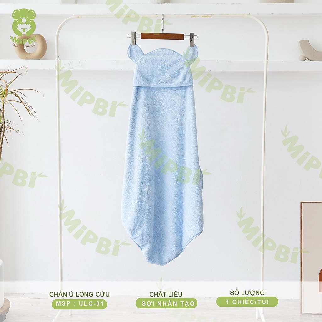 Chăn ủ Lông Cừu Mipbi Kích thước 90 x 105 cm Chất liệu sợi nhân tạo mềm mại