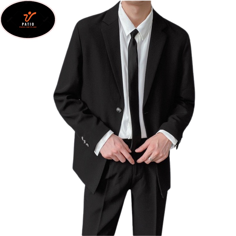 Áo khoác Blazer Nam Patio, Áo Blazer Nam Form Rộng Dáng Unisex Phong Cách Hàn Quốc Hottrend