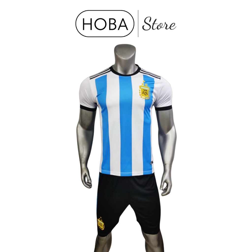 Bộ quần áo bóng đá đồ đá banh đội tuyển Argentina mới 3 sao