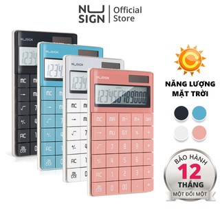 Máy tính để bàn cao cấp NUSIGN - 12 số hiển thị - Pin năng lượng mặt trời - Hồng/Xanh dương/Trắng/Xám đen - mã NS041