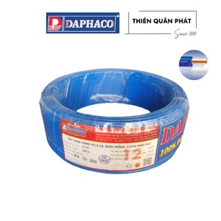 Dây điện đơn 1 lõi cứng Daphaco 0.75mm (12/10)  chuyên dụng với cấu tạo 1 lõi đồng bọc lớp nhựa PVC