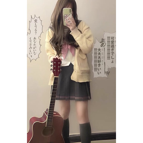 YAS0434-Set seifuku cơ bản thêu hoa anh đào