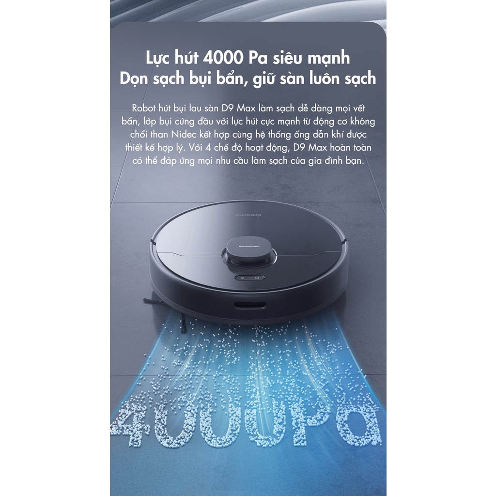 Robot Hút Bụi Lau Nhà Dreame Bot D9 Max | Hàng Chính Hãng | Bảo Hành 12 Tháng | Mimax Store