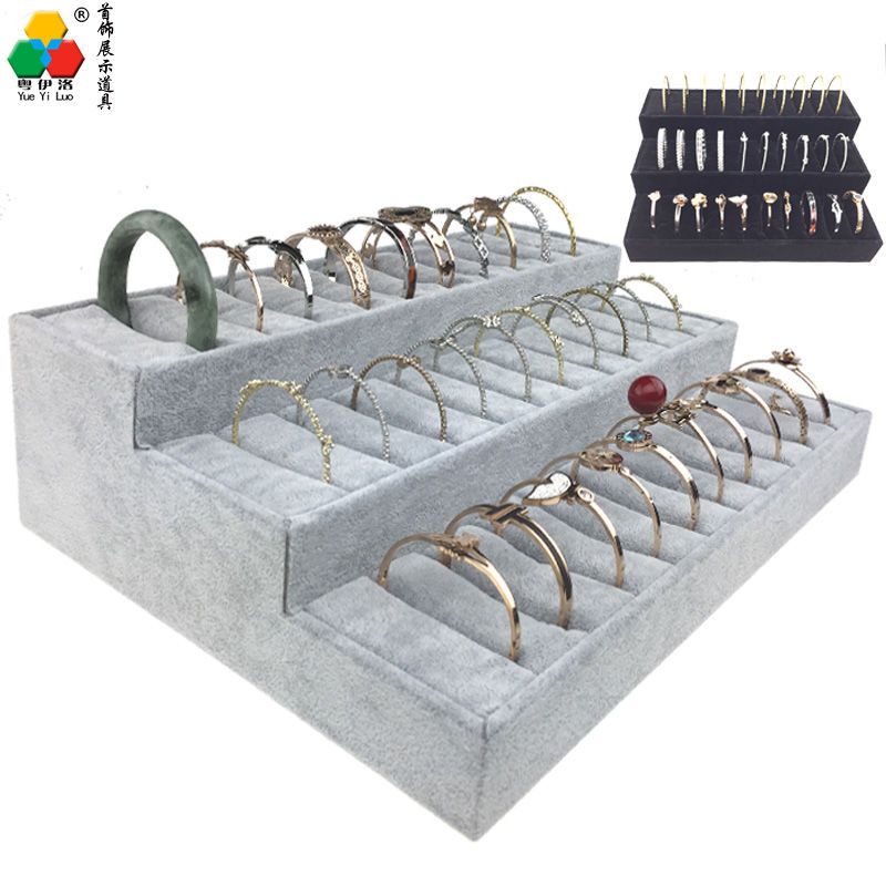 Giá trưng bày vòng tay 3 lớp vòng tay khay trang sức có giá để đồ đạo cụ trang trí