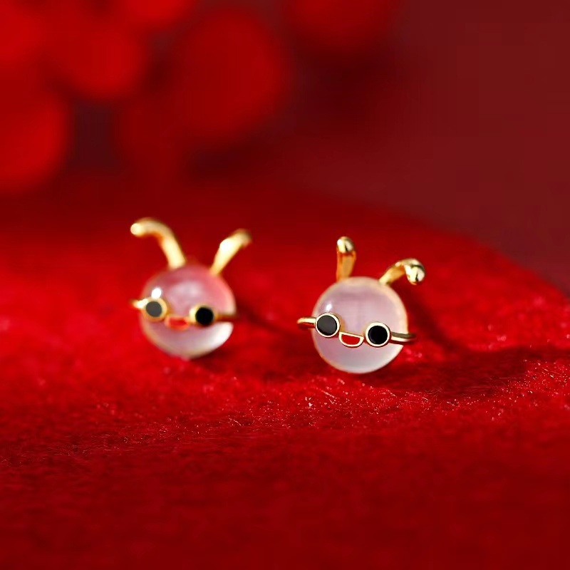 Khuyên Tai Bạc 925 Trang Trí Hình Thỏ Đính Ngọc Trai Thời Trang Dành Cho Nữ