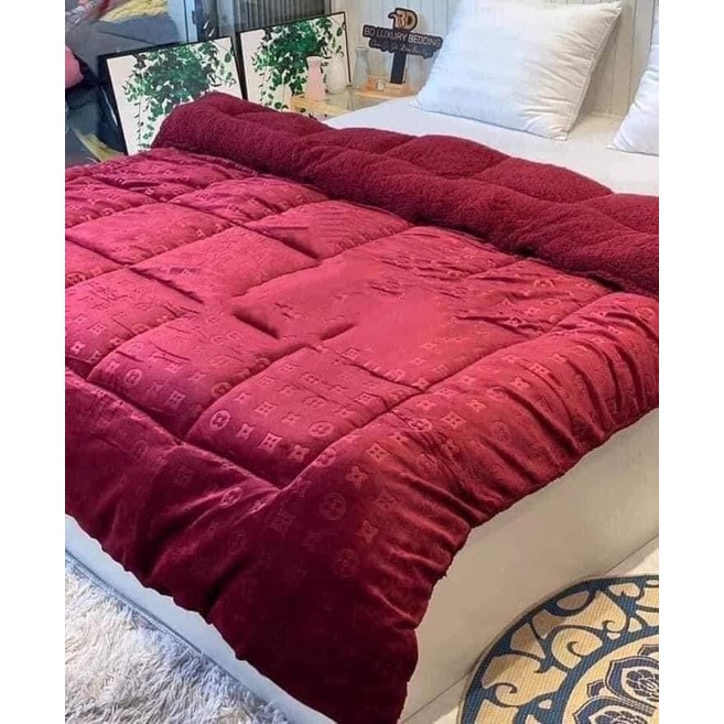 Chăn lông cừu chữ vạn đại hàn siêu ấm 3 lớp cao cấp 3,2kg hàng loại 1