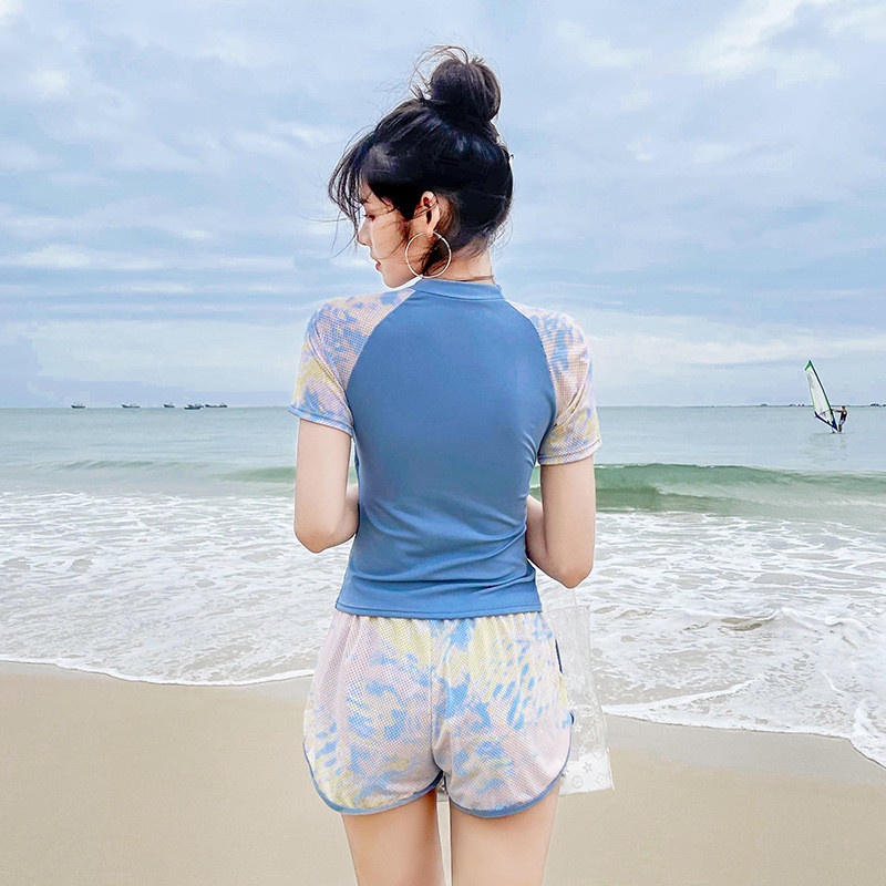 Bộ đồ bơi bikini nữ 2 mảnh màu sắc trẻ kín đáo thời trang thể thao đi biển V0083 | BigBuy360 - bigbuy360.vn