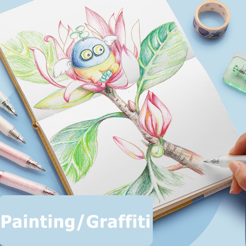 9 Pcs Bút Gel Màu Bộ Nhiều Màu Vẽ Graffiti Viết Ghi Chú Lấy Bút Gel Trường Cung Cấp Văn Phòng Phẩm