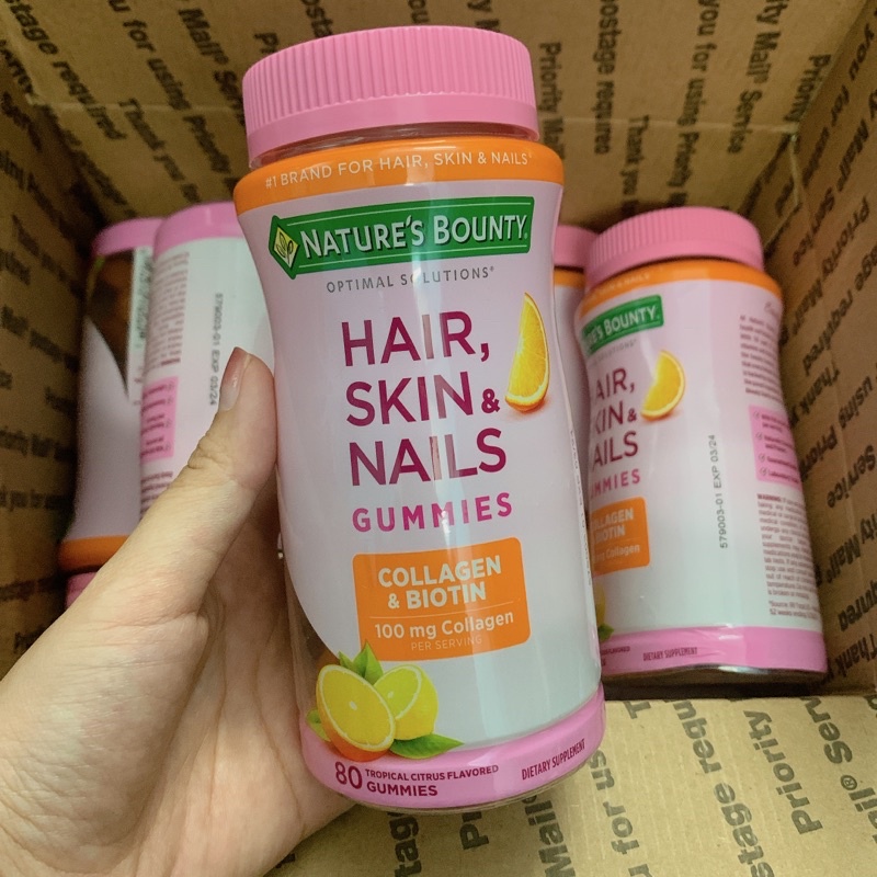 KẸO DẺO Hair, skin & Nails Nature's Bounty 80 viên USA
