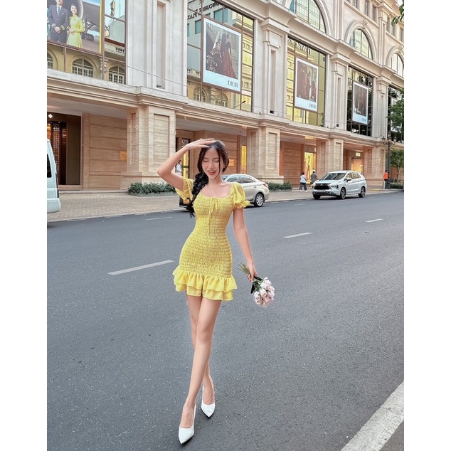 Đầm Body Bèo Tay Ngắn Smoking 3377