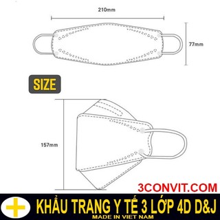Box 10 chiếc khẩu trang KF94 4D D&J