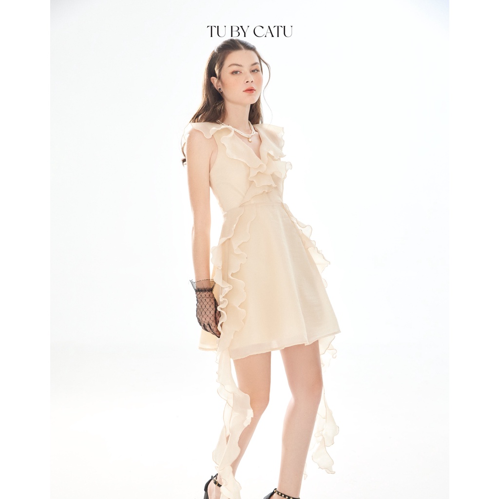 TUBYCATU | Đầm Camilia Ruffle Dress - Cream/ Black