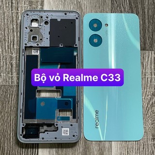 Bộ xương vỏ Realme C33 ,kèm phím,kính camera,khay sim