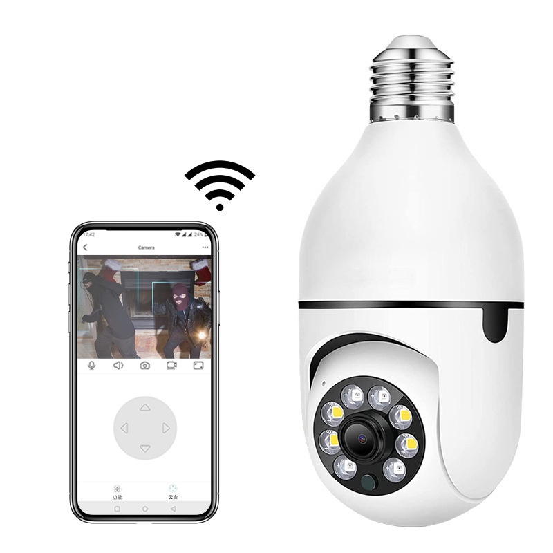 2.4Ghz Chống Nước E27 Camera Quan Sát Hd 1080P 360 &deg; Quay Ban Đêm Màn Hình Điều Khiển Bằng JXLcam Ứng Dụng