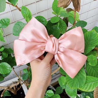 Kẹp tóc nơ lớn vải lụa satin cao cấp nhiều màu