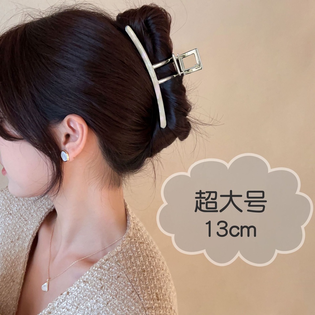 Kẹp Tóc Lớn 13cm Bằng Hợp Kim Họa Tiết Axit acetic Giúp Cố Định Tóc Sau