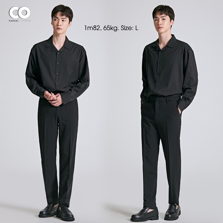 Áo sơ mi tay dài SPAO chất poly thun co giãn thoáng mát - 4 màu