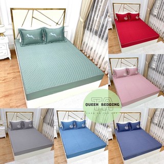Bộ ga gối phi lụa trần bông nhập khẩu cao cấp,có 14 màu lựa chọn