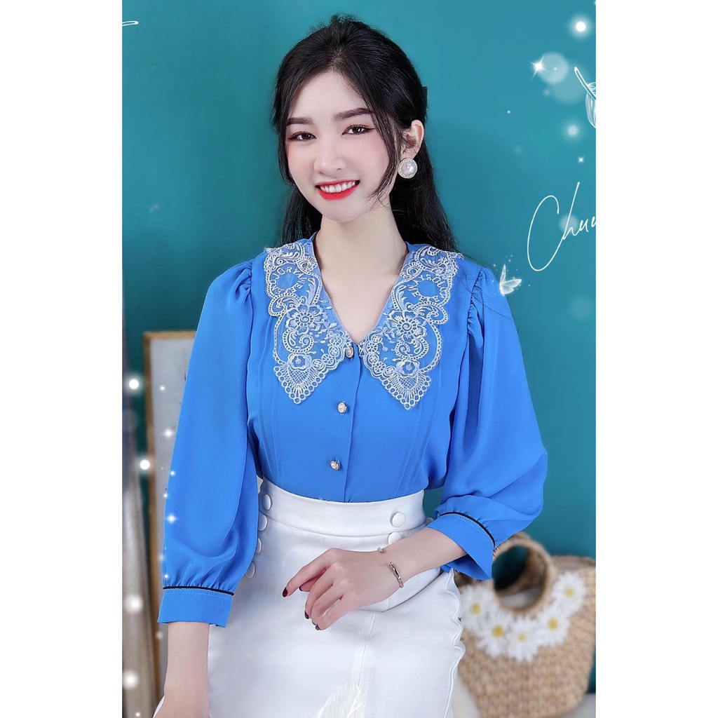 Áo sơ mi công sở nữ kiểu cổ ren weekend CHUU A8196