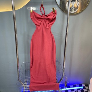 D258 - Đầm Body Yếm Dây Thừng