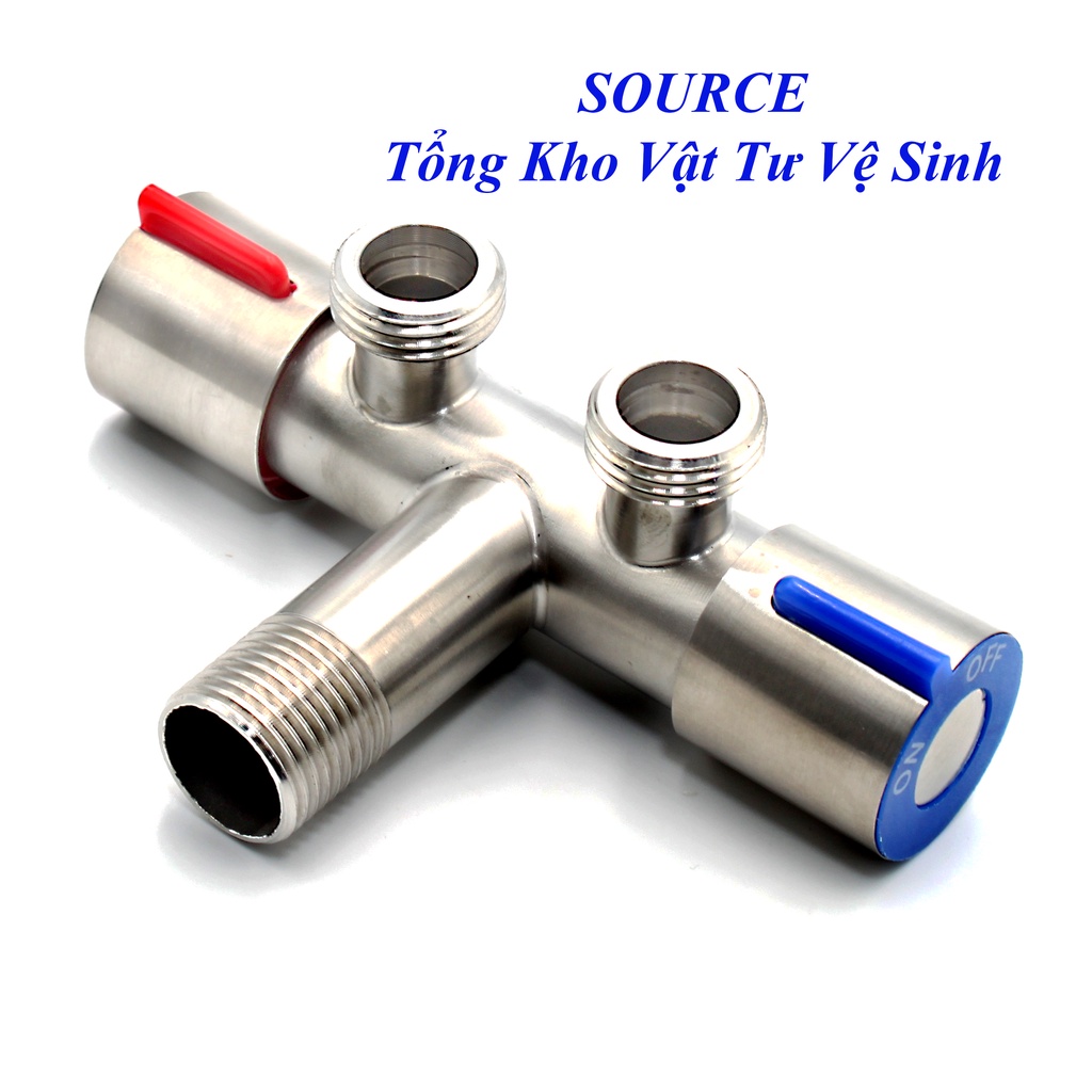 Vòi Nước Inox 304 2 Đầu Đóng Mở Riêng Biệt Siêu Tiện Lợi