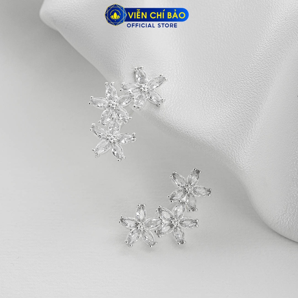 Bông tai bạc nữ Hoa lan chất liệu bạc 925 thời trang phụ kiện trang sức nữ Viễn Chí Bảo B400521