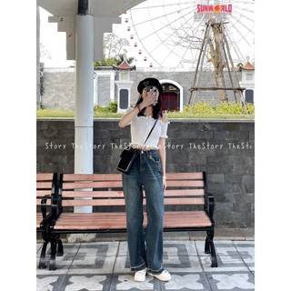 Áo trễ vai zip [STORY] A2989 (ảnh thật)