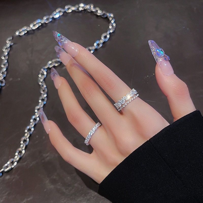 Nhẫn đá 2 lớp sang chảnh NHAN16