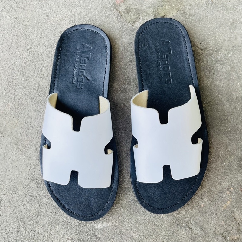 Dép Da Nam Cao Cấp Dép Nam Chữ H Da Bò Đế Caosu Cao Cấp HADA