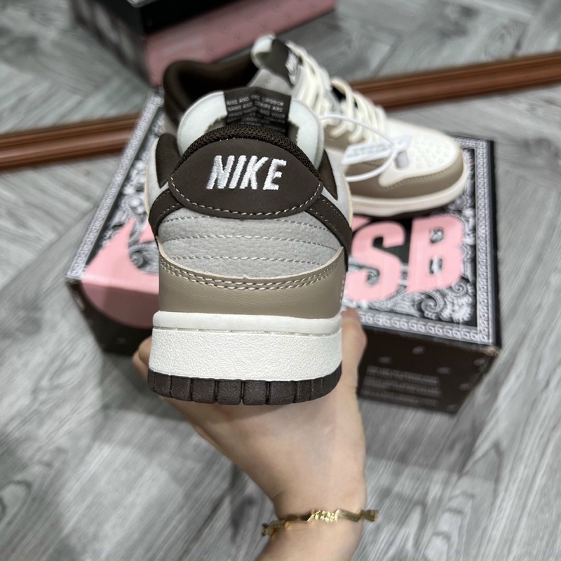 Giày thể thao sneaker sb dunk nâu vệt nâu đậm, sb dunk nâu mới bản cao cấp nam nữ ảnh thật tự chụp
