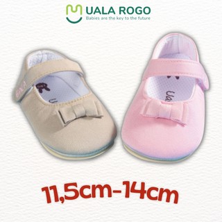 Giày tập đi cho bé Ualarogo đế cao su chống trượt quai dán đính nơ giày tập đi 5272