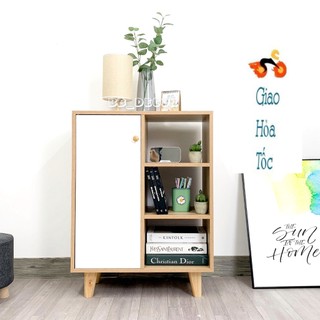 Tủ gỗ đựng đồ đa năng kệ gỗ MDF chống thấm tủ decor phong cách hiện đại - V71