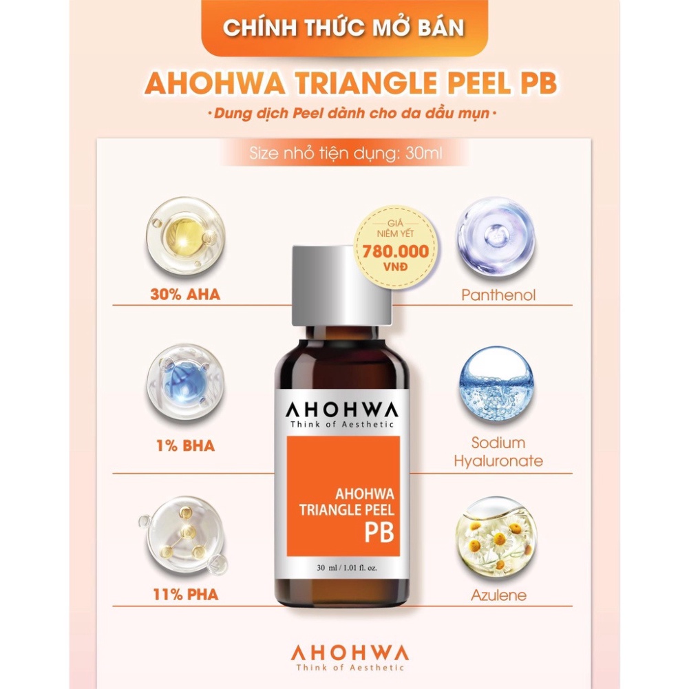 Dung Dịch Ahohaw Triangle Peel Pb Peel Dành Cho Da Dầu - 30ml Chính hãng