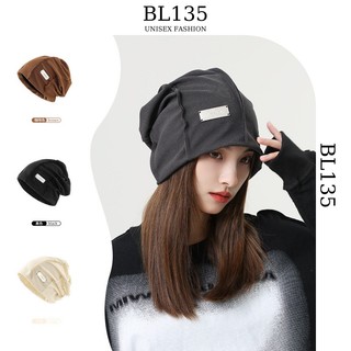 Nón beanie trùm đầu đính logo sắt tạo điểm nhấn - bl135