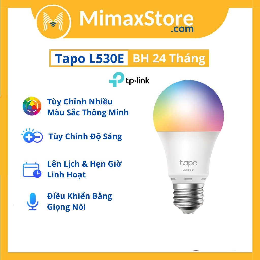 Bóng Đèn Wi-Fi Thông Minh - Đa Sắc TP-Link Tapo L530E | Hàng Chính Hãng | Bảo Hành 24 Th | Mimax Store