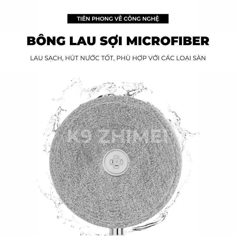chổi lau nhà tự vắt k9 hàng nội địa trung, bộ chổi lau thông minh 360 độ