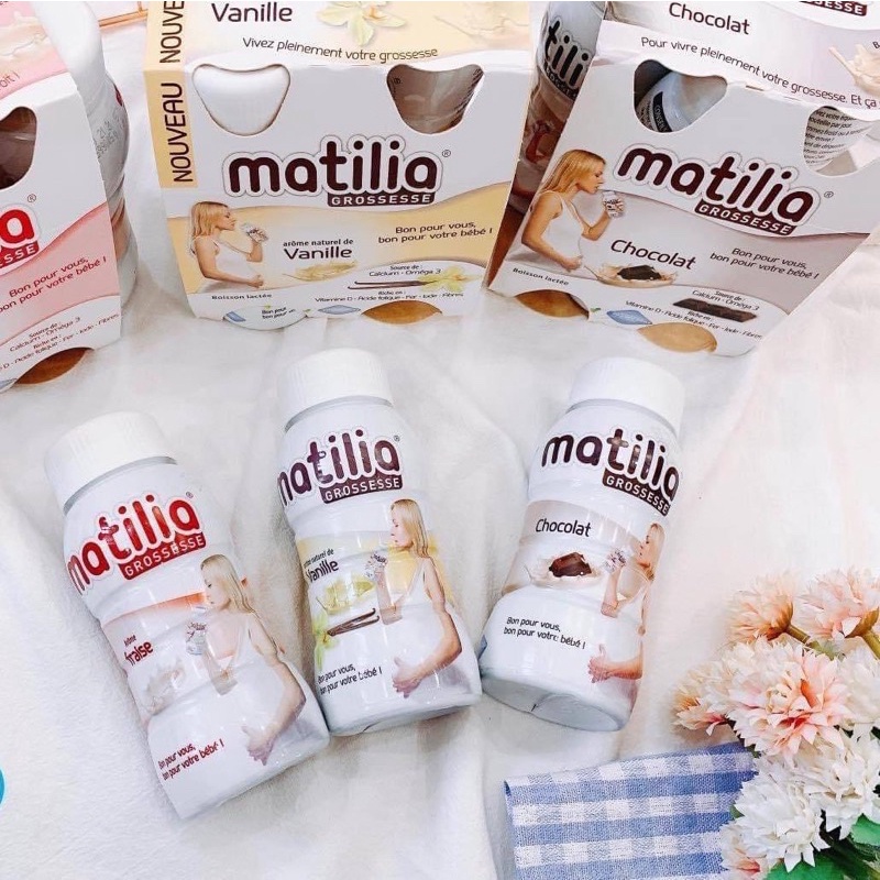 Combo 6 lốc sữa bầu Matilia Pháp( 1 thùng 24 lọ 200ml)