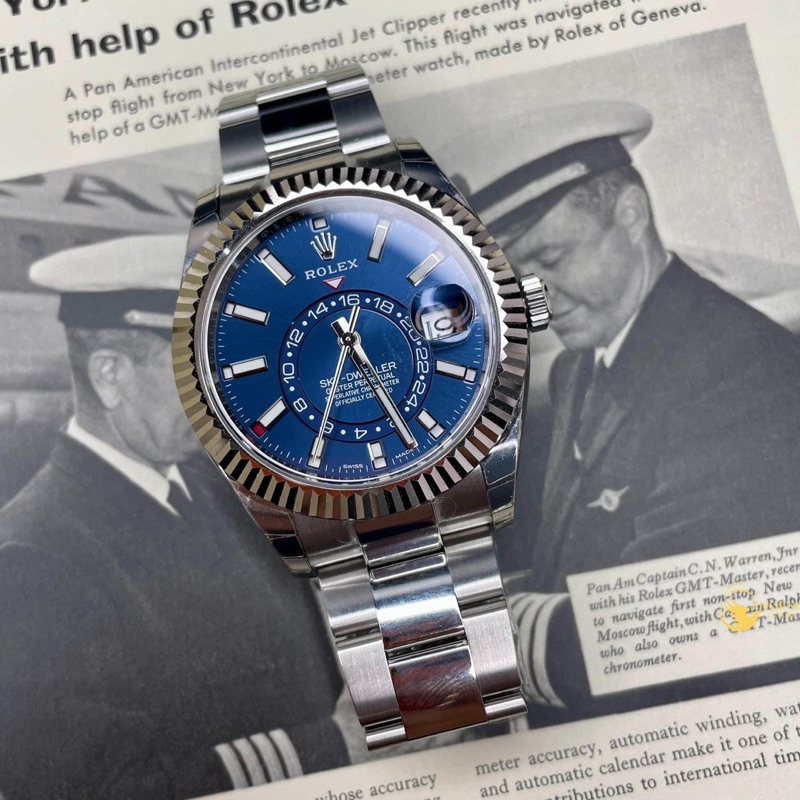 Đồng hồ Rolex nam Sky Dweller size 42mm máy cơ Cal 9001 Thuỵ Sỹ cao cấp