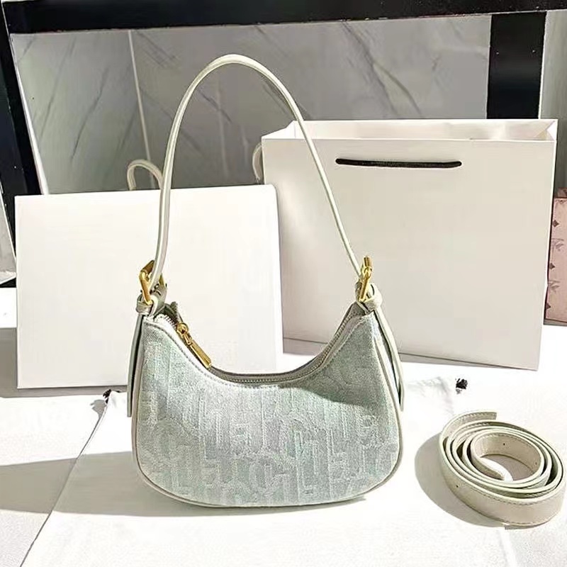 Túi kẹp nách nữ túi xách da PU canvas đeo dưới cánh tay phong cách Hong Kong retro mùa xuân hè 2022