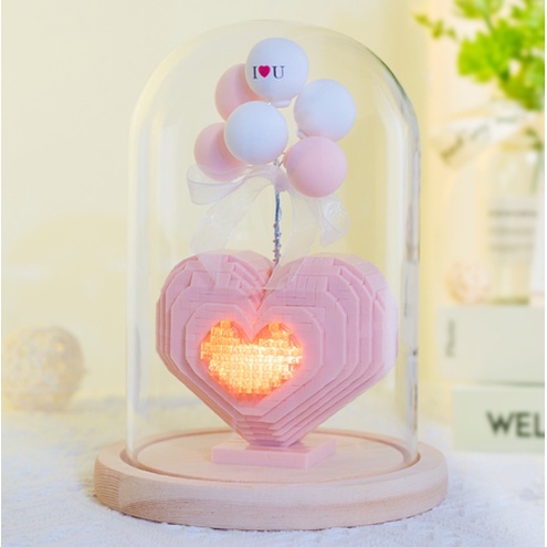 Mô Hình Lắp Ghép Hình Trái Tim Phát Sáng Có Kèm Bóng Đèn Led - Mô hình đồ chơi lắp ghép thông minh hàng có sẵn