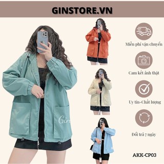 Áo Khoác Kaki Ulzzang Hai Lớp Túi Rời | Phiên Bản Mini | Thời Trang Nữ | Ginstore