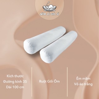 Ruột gối ôm trắng / fuzzi gòn lông vũ / gòn bi 35x100 cm