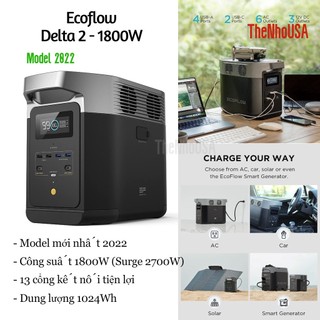 Trạm năng lượng di động ecoflow delta 2 1800w model 2022 hàng chính hãng