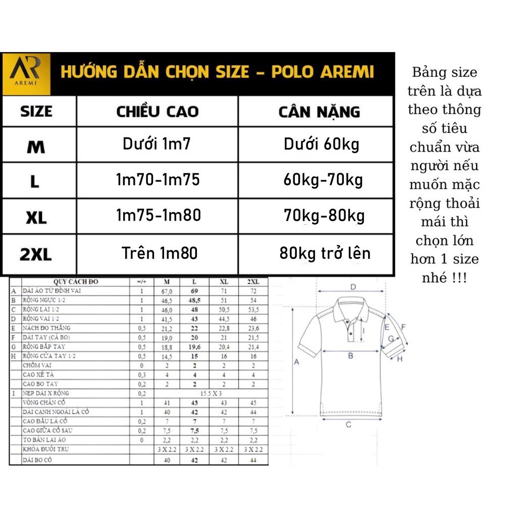 Áo polo nam tay ngắn cổ bẻ chính hãng AREMI vải cá sấu cotton cao cấp chuẩn form thiết trẻ trung thanh lịch APL0015