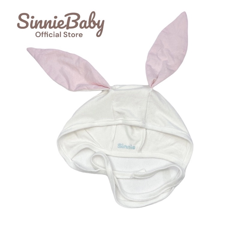 Mũ buộc dây tai gấu tai thỏ dễ thương cho bé Sinnie, mũ động vật vải cotton lụa sơ sinh siêu mát.