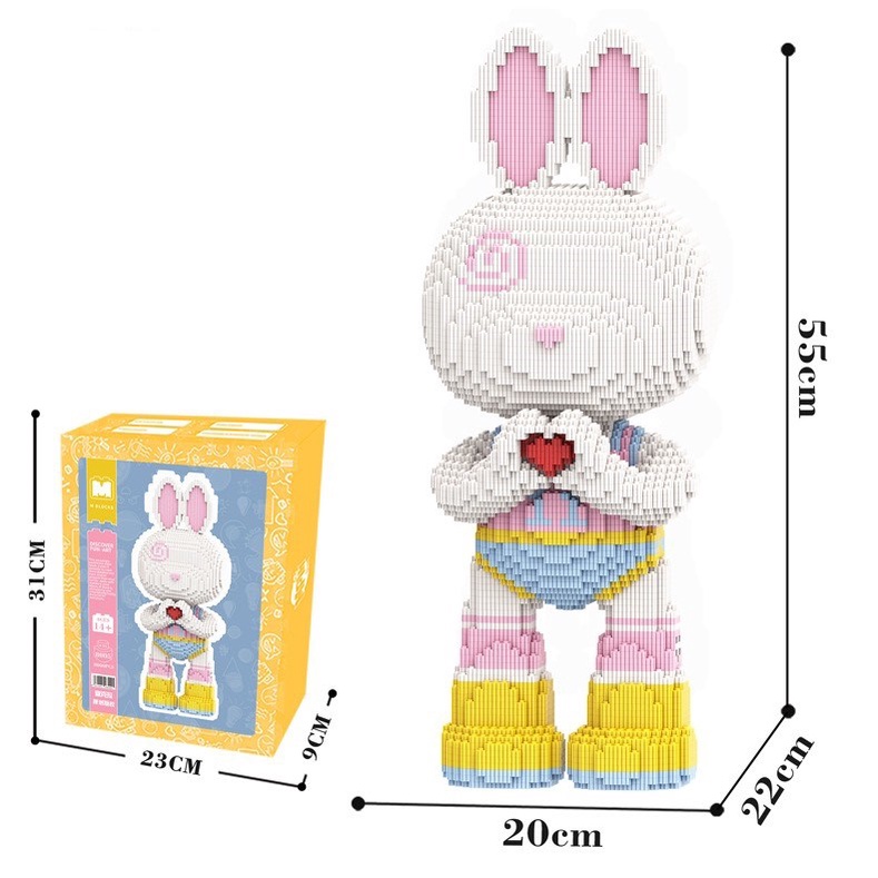 Mô hình lắp ráp thỏ momo 55cm hãng mpin bộ xếp hình to cỡ lớn
