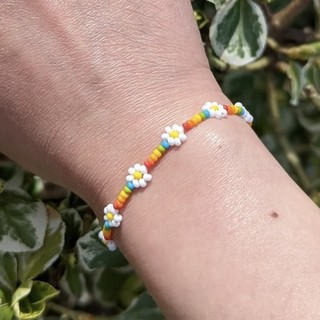 {new} Vòng tay hạt cườm Rainbow Daisy