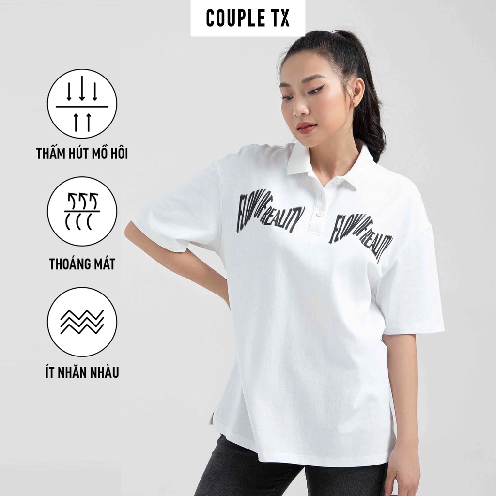 Áo Polo Nữ Couple TX Jersey Relax Fit In Typo Trước Ngực WPO 2025